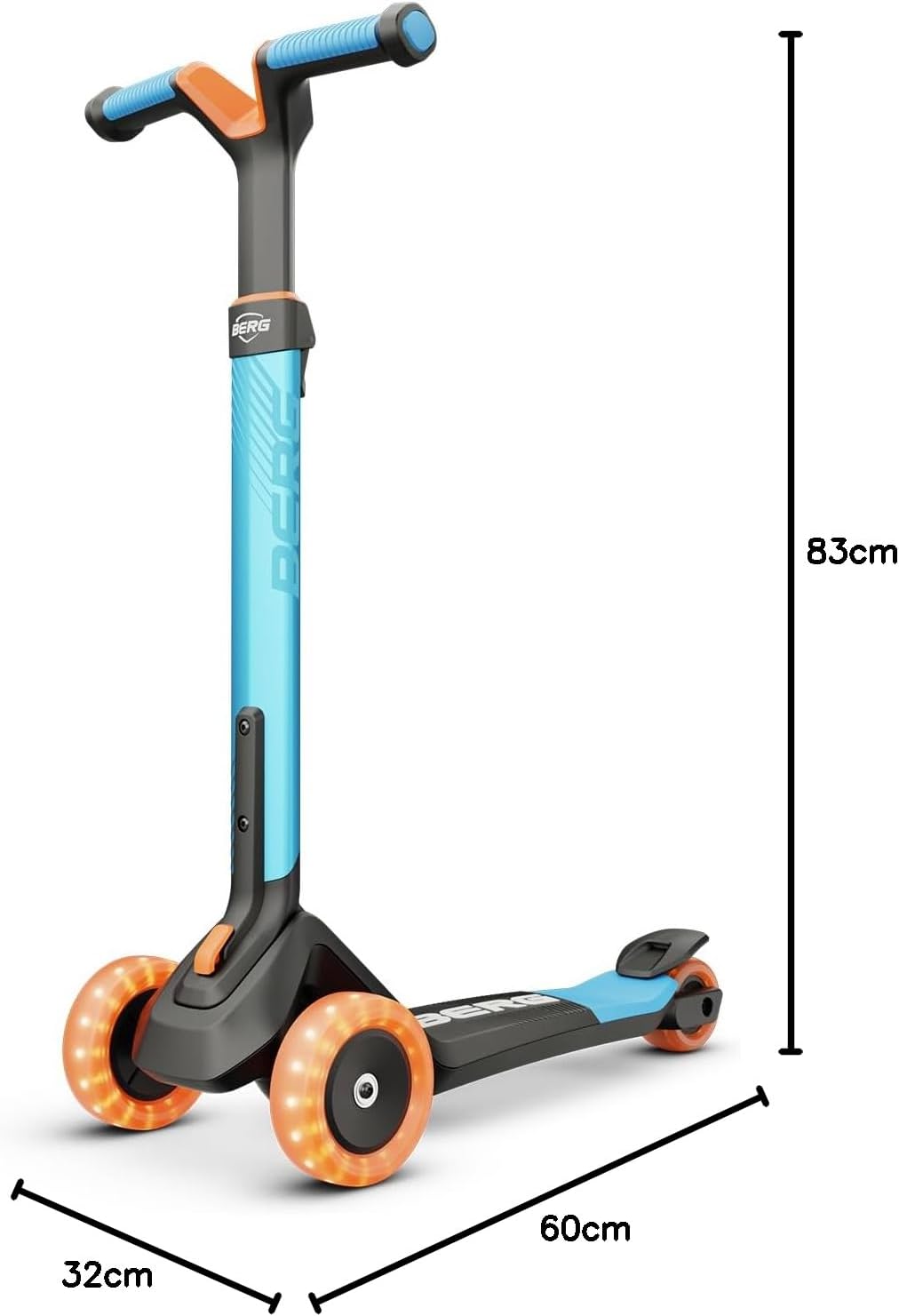 Kinderroller BERG Nexo, Kinderscooter ab 2 Jahre, Mit LED-Räder Zubehör, Mint Blau, Blau