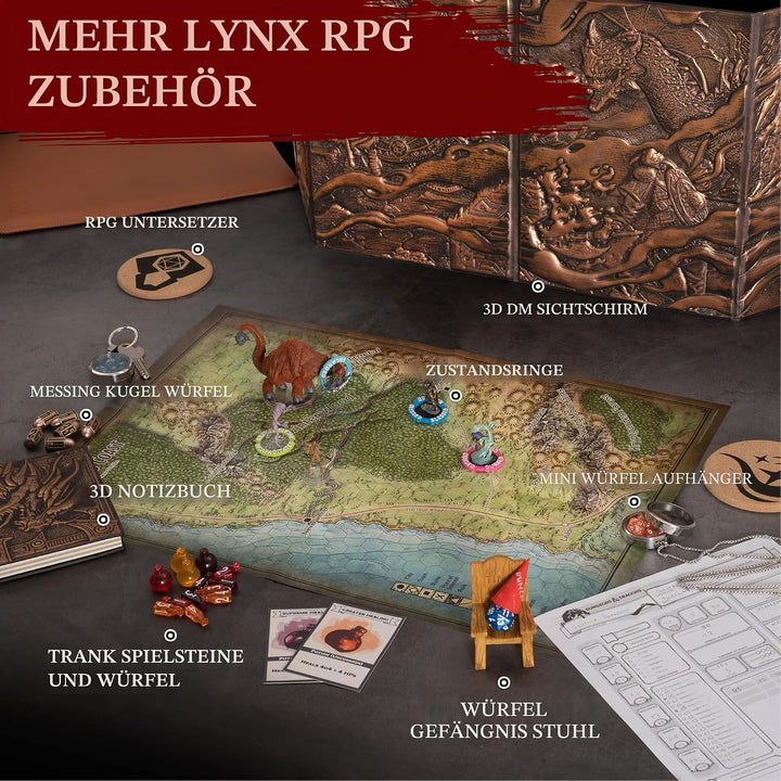 DND Zubehör - 7 Teile Wandobjekt aus Holz - Dungeons & Dragons Deutsch Artwork/Grafik Wandschmuck/D&
