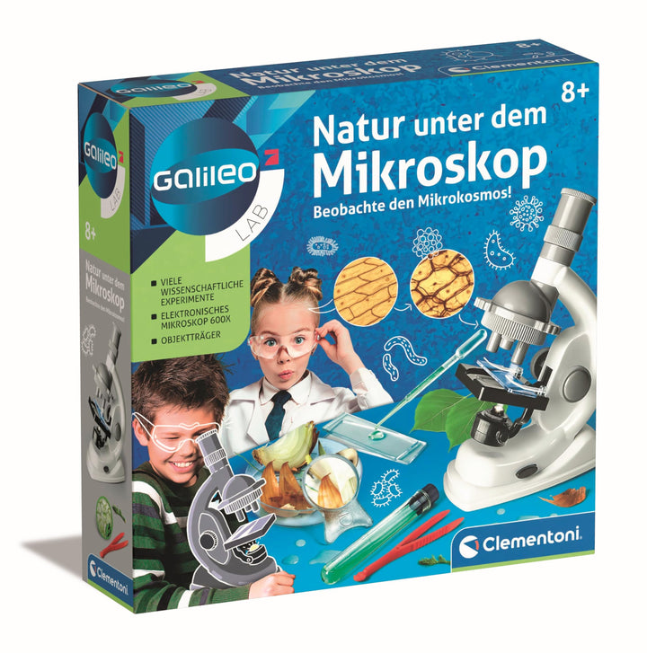 Clementoni Galileo Lab – Natur unter dem Mikroskop, Mikroskop für Kinder, Biologie-Labor für Schulki