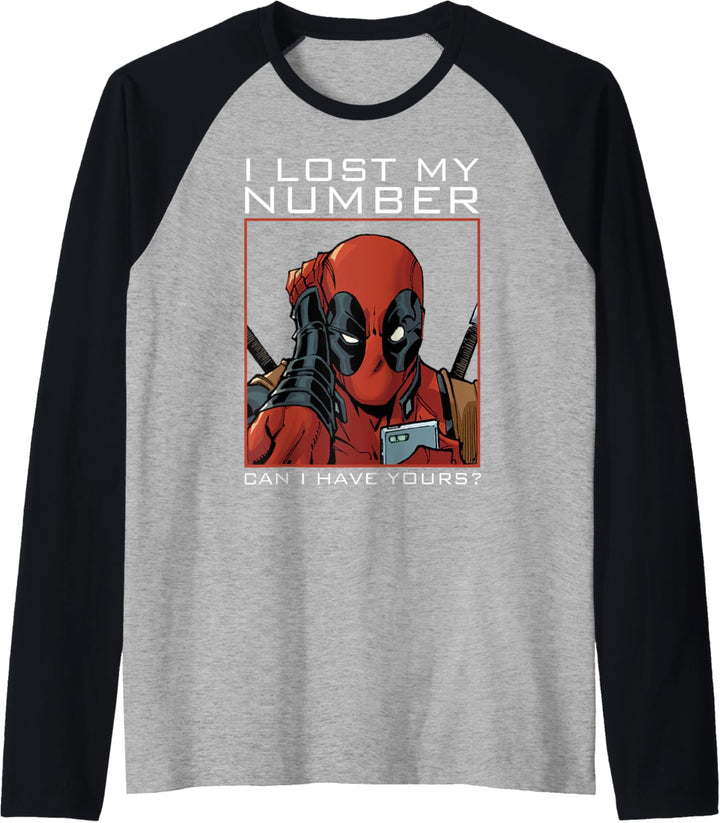 Marvel Deadpool I Lost My Number Can I Have Yours Raglan