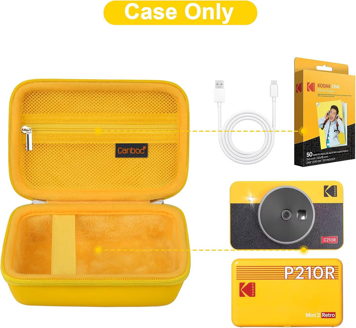 Canboc Tragetasche für Kodak Mini 2 Retro/Mini Shot 2 Retro C210/ P210 Mobiler Fotodrucker für Smart