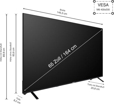 Telefunken QLED Fernseher 65 Zoll Smart TV powered by TiVo (4K UHD, HDR Dolby Vision, Dolby Atmos, T