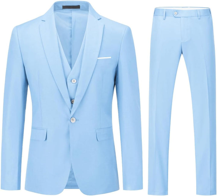 YOUTHUP Herren Anzug Slim Fit 3 Teilig Anzüge für Hochzeit Business Herrenanzug Sakko Anzughose West