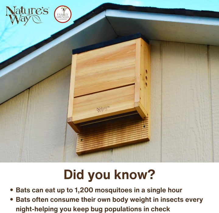 Nature 's Way Vogel Produkte cwh6 Triple Kammer Cedar Bat House, 52,1 x 30,5 x 12,7 cm Garten, Garte