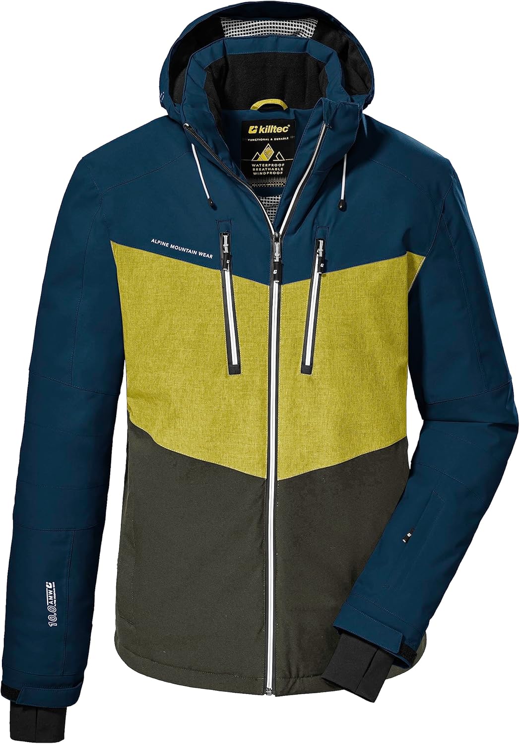 killtec Men's Ski Functional Jacket with Zip-Off Hood and Snow Guard XXL dunkelpetrol, XXL dunkelpet
