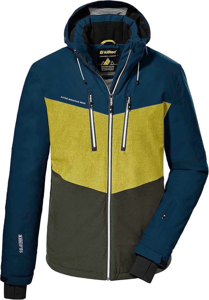 killtec Men's Ski Functional Jacket with Zip-Off Hood and Snow Guard XXL dunkelpetrol, XXL dunkelpet