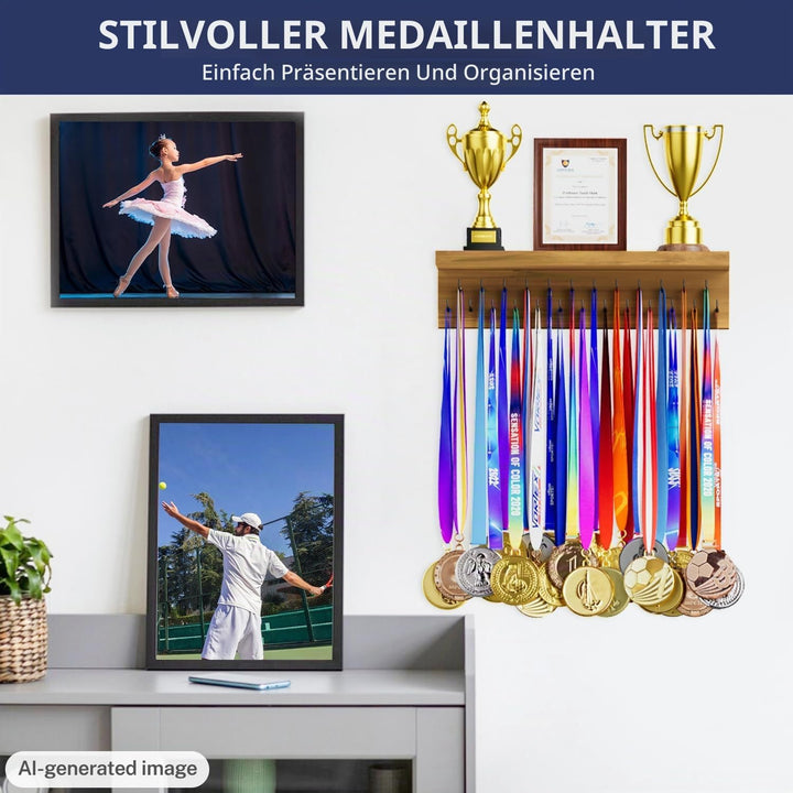 DSVENROLY Medaillenhalter Display Trophy Shelf Organizer, Stabiler Medaillenhalter Ausstellungsständ