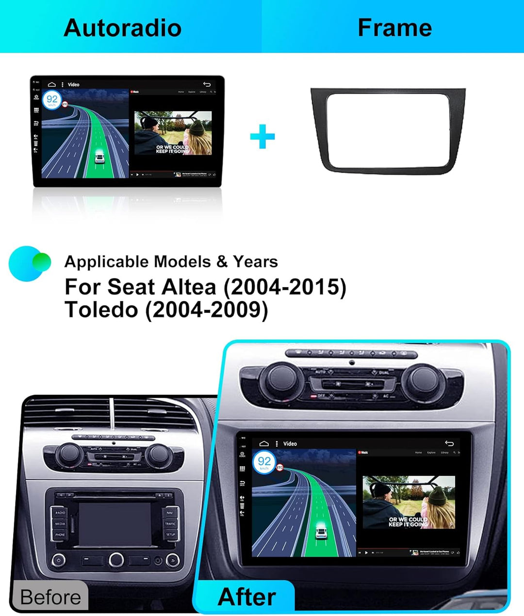 JOYX Android 12 IPS Autoradio Passt für Seat Altea (2004-2015) / Toledo (2004-2009) - 4G+64G - Einge