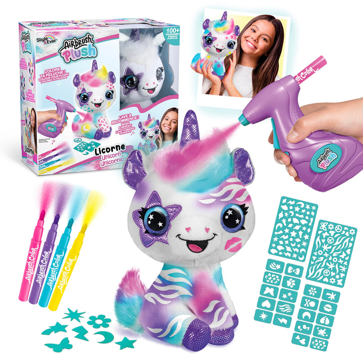 Canal Toys Einhorn Airbrush OFG228 Super weiches Spielzeug mit 100+, Weiss