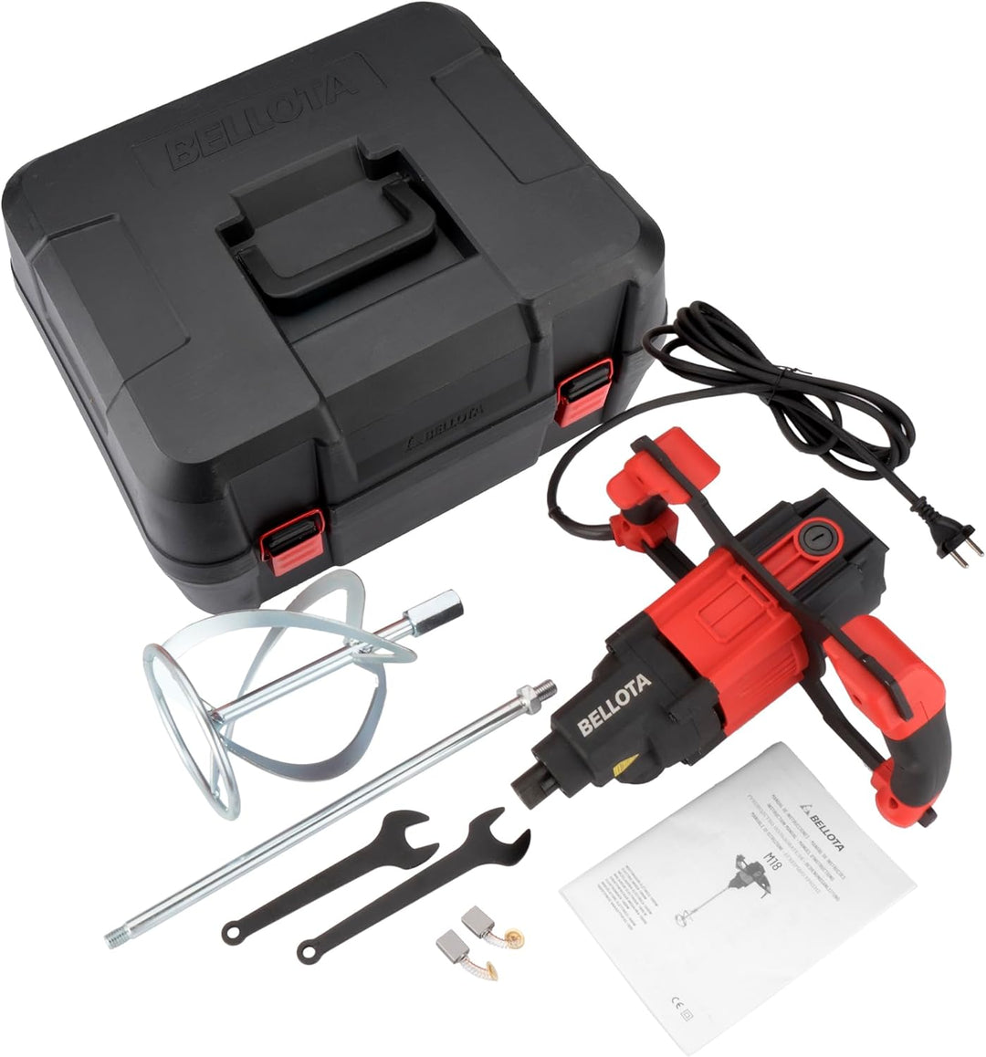 Bellota M18CASE Farbmischmaschine und Mörtel, 1800 W, 220 V, mit Kunststoffkoffer, Stecker Typ C-F