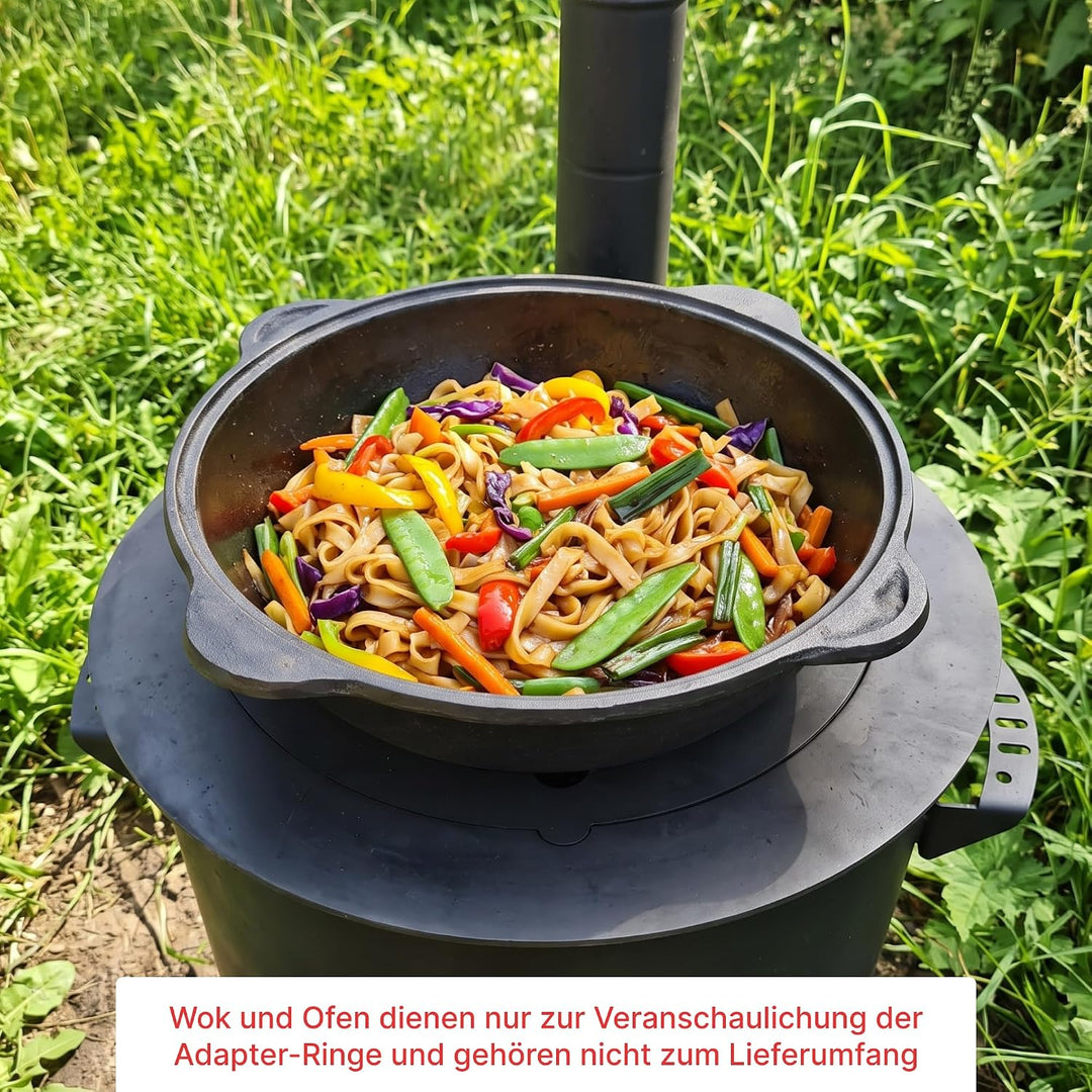 4BIG.fun Adapter - Ringe für Eintopfofen 43,5-47 cm Utschak Herdplatte für Feuerkessel Anpassungspla
