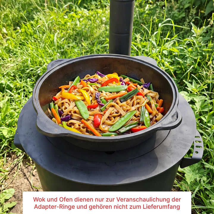 4BIG.fun Adapter - Ringe für Eintopfofen 43,5-47 cm Utschak Herdplatte für Feuerkessel Anpassungspla
