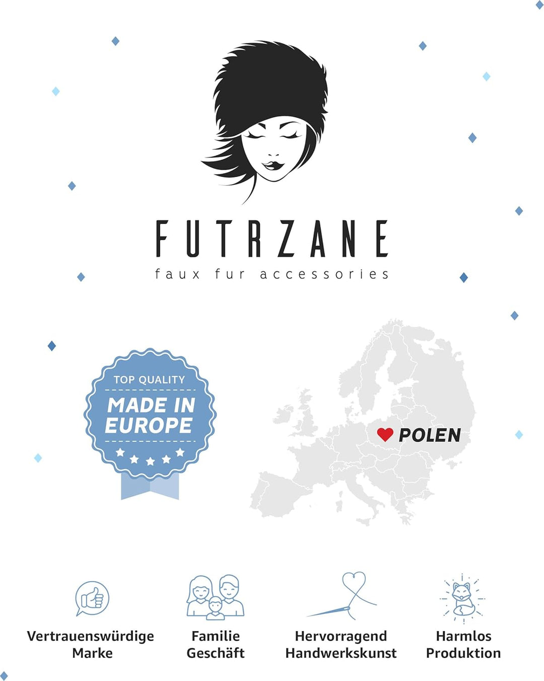 Futrzane Siberian Kosakenmütze - Pelzmütze Damen - Fell Pelz Russische Mütze XS Schwarz Siberian, XS