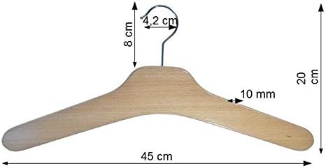 Kleiderbügel aus Holz, 5 St. Garderobenbügel aus Buchenholz, roh (unbehandelt) Roh Gerade Kopfform,