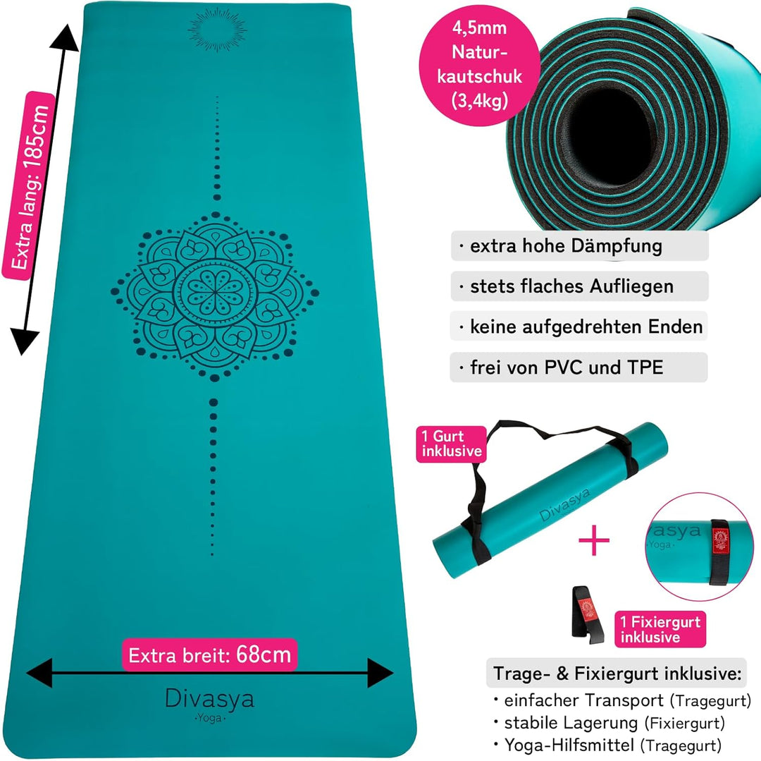 Premium Yogamatte rutschfest: Naturkautschuk rutschfest & japanische professional grip Oberfläche |