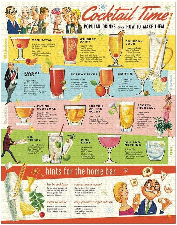 Cavallini Vintage Puzzle Bar, Cocktails 1000 Teile