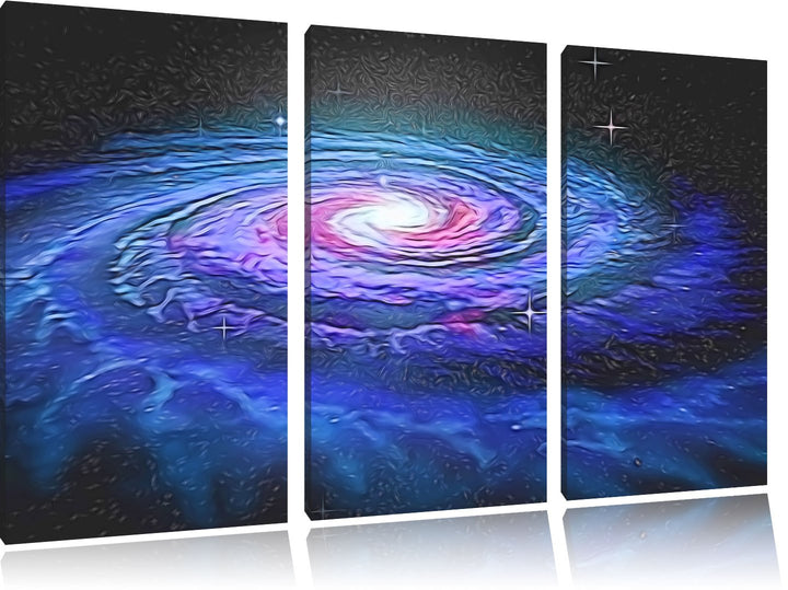 Sternenwirbel Galaxie Spezial 3-Teiler Leinwandbild 120x80 Bild auf Leinwand, XXL riesige Bilder fer
