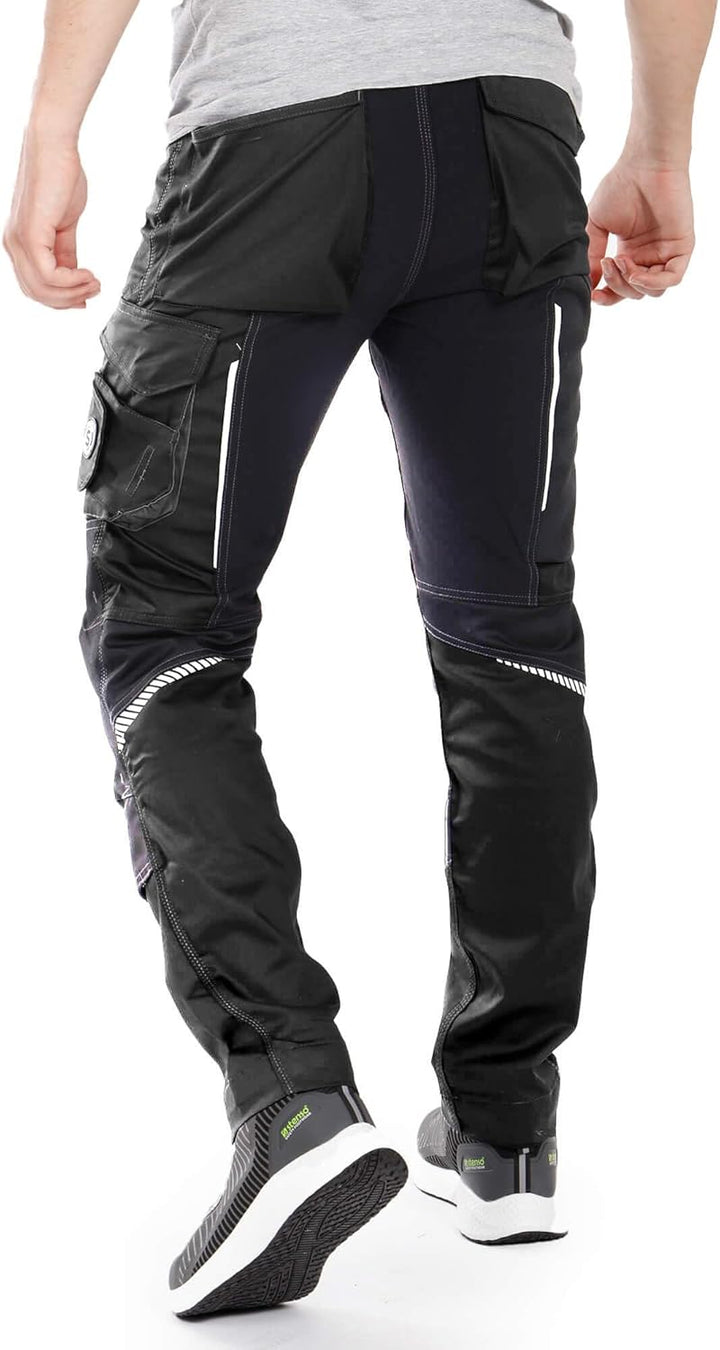 Revolt 4Stretch Herren Hose - Stretch Herren Arbeitshose - elastische Männer Bundhose mit Multifunkt
