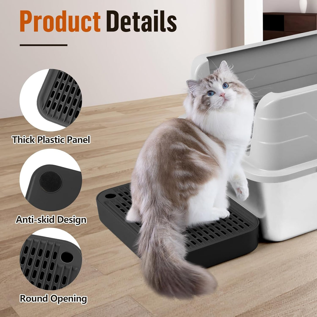 Katzentreppe, Katzentoilette Rampenmatte mit Filterfunktion, Katzenklo Stufen für automatische selbs