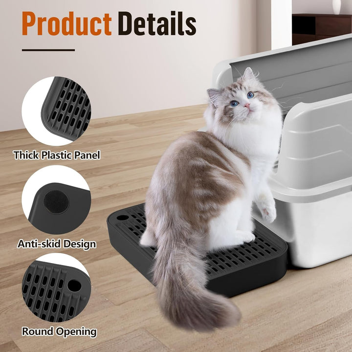 Katzentreppe, Katzentoilette Rampenmatte mit Filterfunktion, Katzenklo Stufen für automatische selbs
