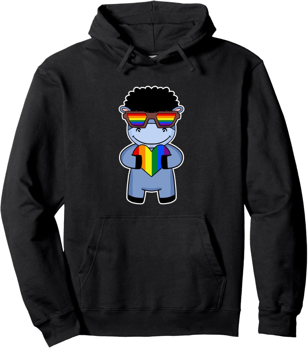 LGBT Supporter Donkey Rainbow Gay Pride LGBT Herz Tier Pullover Hoodie
