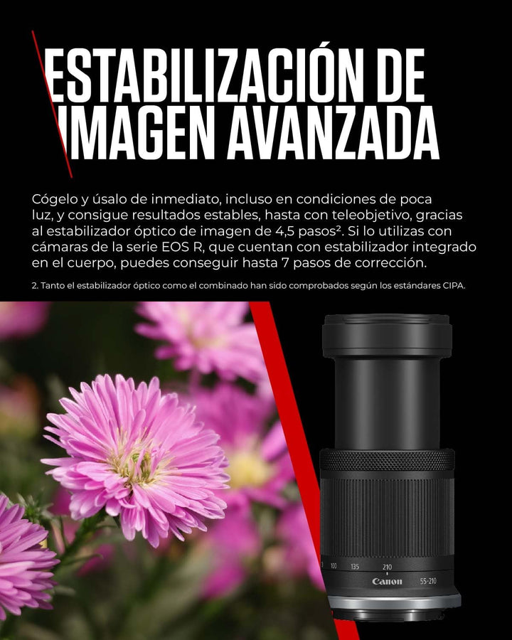 Canon RF-S 55-210mm F5-7.1 is STM Zoombjektiv für APS-C-Kameras der EOS R Serie (3,8-Fach Zoom, 2 UD
