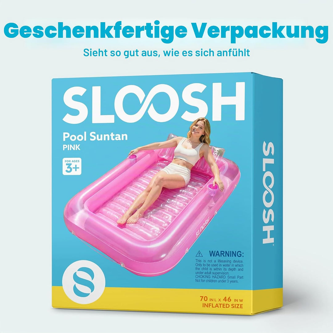 Sloosh 70" x 46"/1.78m*1.16m aufblasbarer Sonnenpool, Luftmatratzte Pool, Sonnenbad mit abnehmbarem