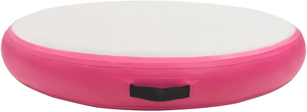 vidaXL Gymnastikmatte Aufblasbar Pumpe PVC Turnmatte Tumbling mehrere Auswahl Rosa und Grau 100 x 10