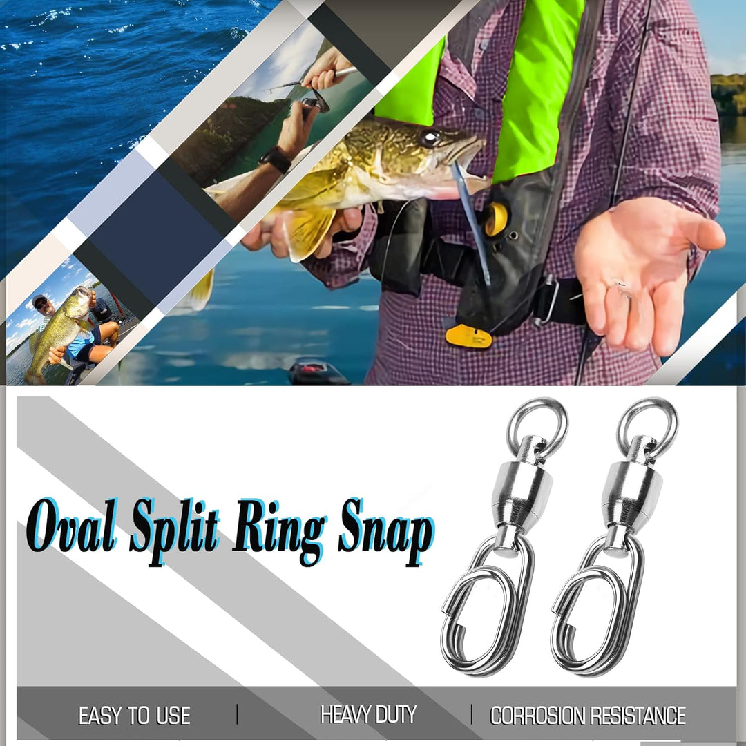 9Tong Kugellager Set Angeln Wirbel Snaps Rolling Kugellager Wirbel Angeln Snaps Lock Salzwasser Ange