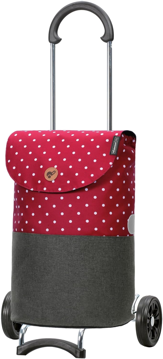Andersen Shopper Scala Stahl mit Rad Ø 15 cm und 36 Liter Tasche Duko rot