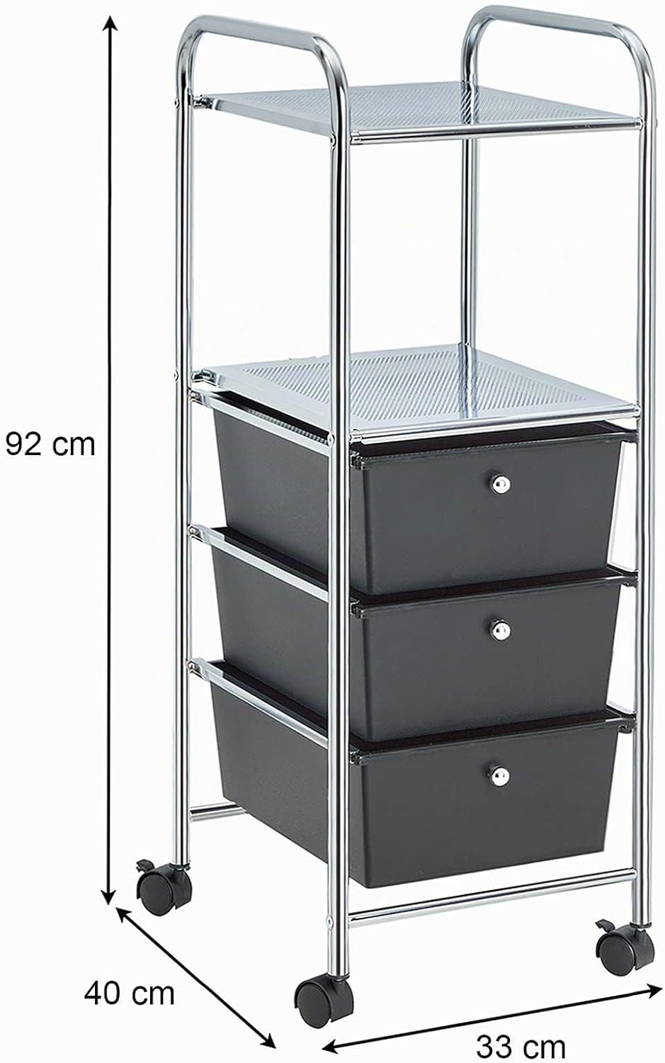IDIMEX Rollcontainer GINA, schönes Badregal mit 3 Schubladen, praktischer Rollwagen mit 2 Böden, mod