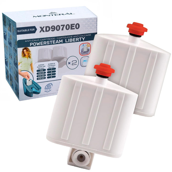MONTERAL XD9070E0 für Tefal Liberty Powersteam Anti Calc Cartridge Set 2 Passend für Rowenta Dampfbü