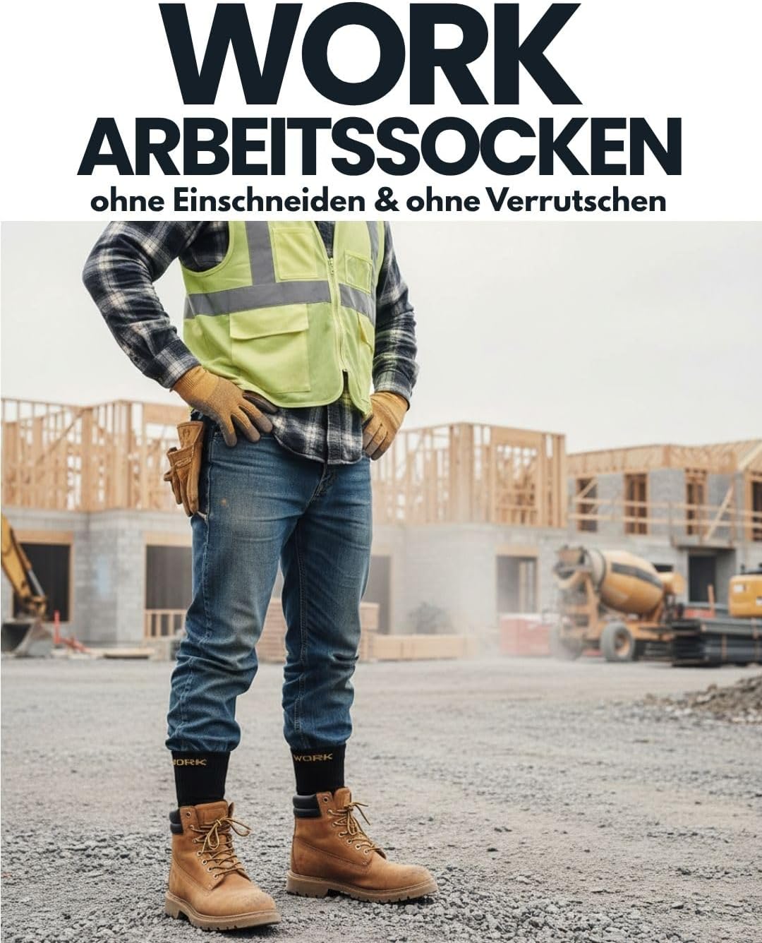Herren Arbeitssocken (10 oder 20 Paar) WORK Socken Baumwolle 43-46 20 Paar | Schwarz, 43-46 20 Paar