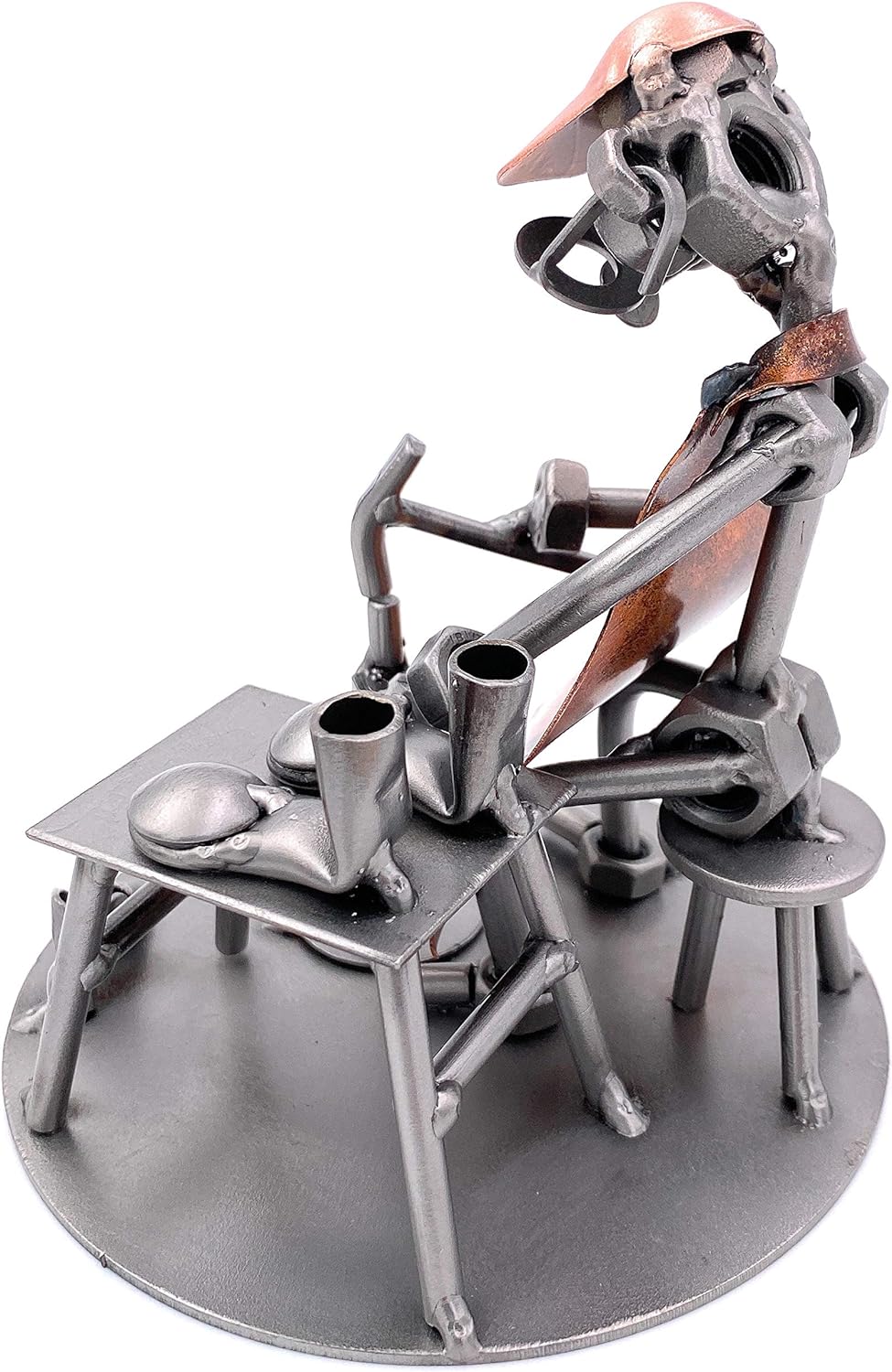 STEEMO Schraubenmännchen Schuster Handwerker-Geschenk Metall-Deko 12x12x14 cm