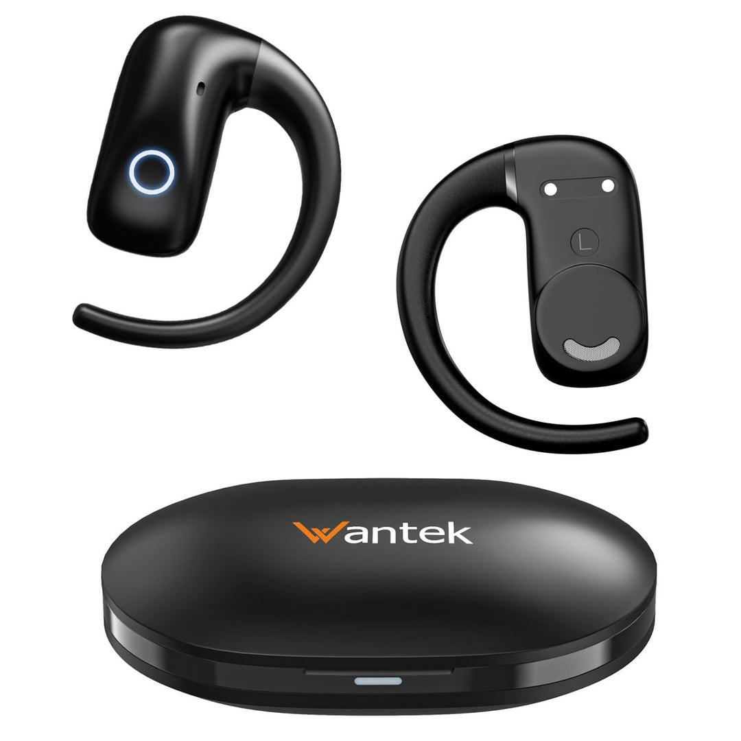 Wantek Open Ear Kopfhörer Bluetooth 5.3, Offene Kopfhörer Kabellos mit Mikrofon, HiFi-Sound Klare An