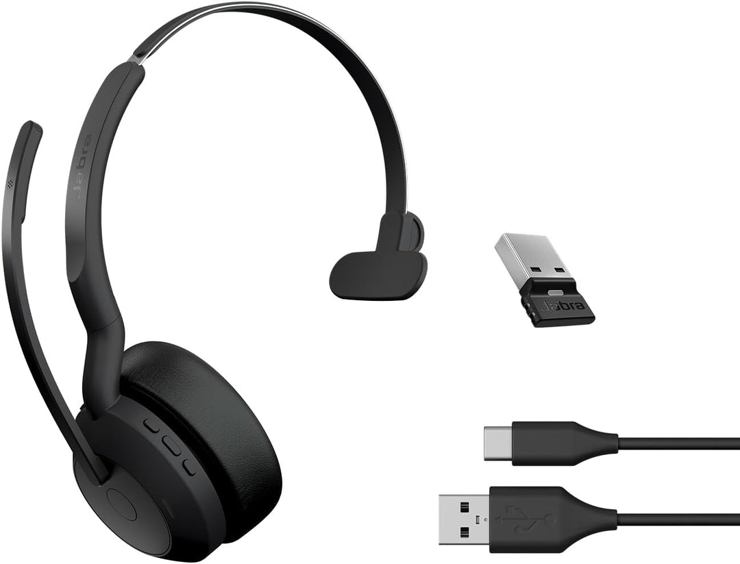 Jabra Evolve2 55 - schnurloses Mono-Headset mit Jabra Air Comfort - Mikrofone mit Geräuschunterdrück