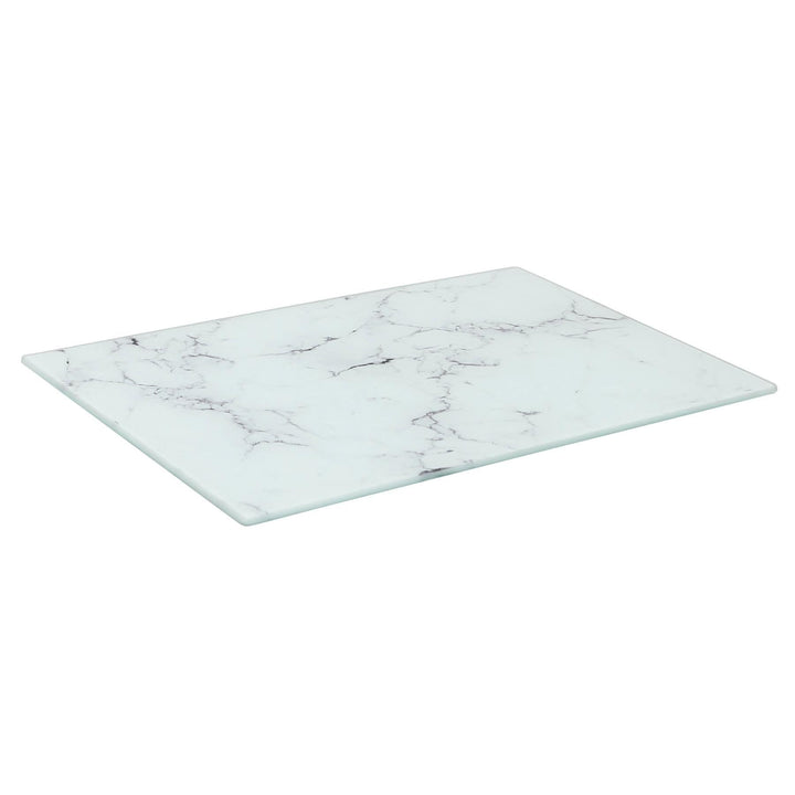 Harbour Housewares Glas Schneidebrett 30 x 20 cm Marmor Hitzebeständig | Glas Schneidebrett im Marmo
