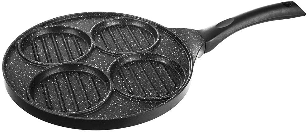 orion group Grillpfanne Grillplatte für Burger Spiegeleier Omelette mit Granitbeschichtung 4 Löcher