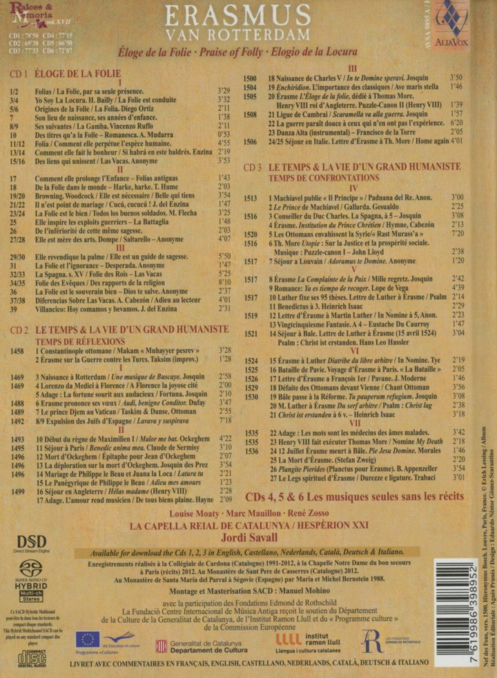 Erasmus Von Rotterdam, Audio-CD