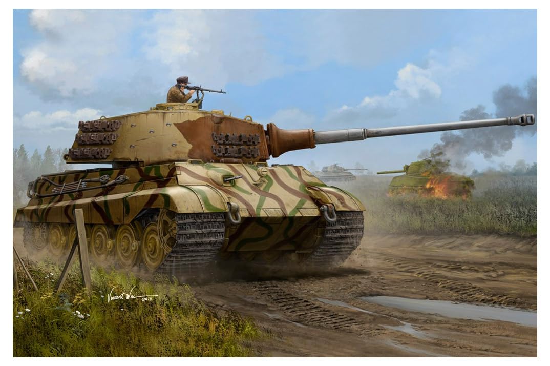 Hobby Boss 084533 1/35 Pz.Kpfw. VI Sd.Kfz. 181,Tiger II Henschel-Turm Modellbausatz, Modellbauzubehö
