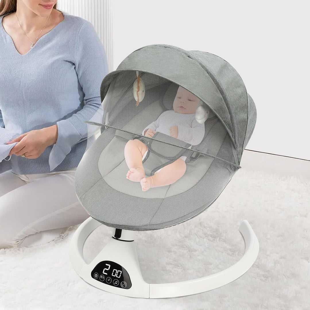 Elektrische Babywippe, Babywippe mit Bluetooth, Schaukelstuhl mit Fernbedienung for babies aged 0-12