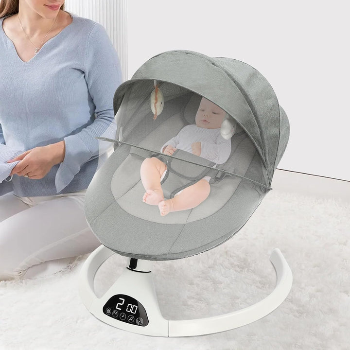 Elektrische Babywippe, Babywippe mit Bluetooth, Schaukelstuhl mit Fernbedienung for babies aged 0-12