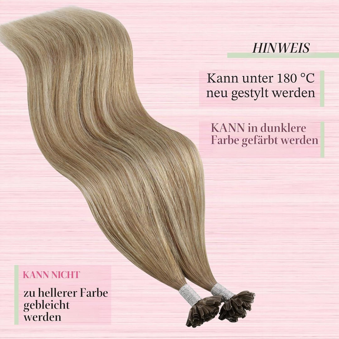 YoungSee Bonding Extensions Echthaar Ombre Extensions Echthaar Bondings 1g 35cm Hair Extensions Bond