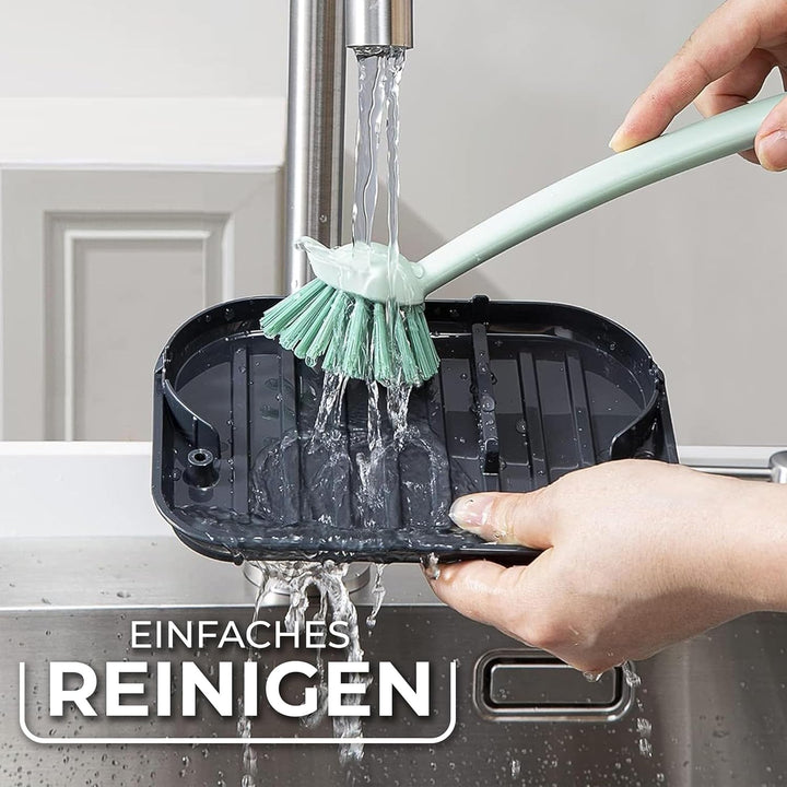 Vileda Spülbecken Organizer Edelstahl mit Schwammhalterung - Praktischer Halter für Schwämme, Bürste