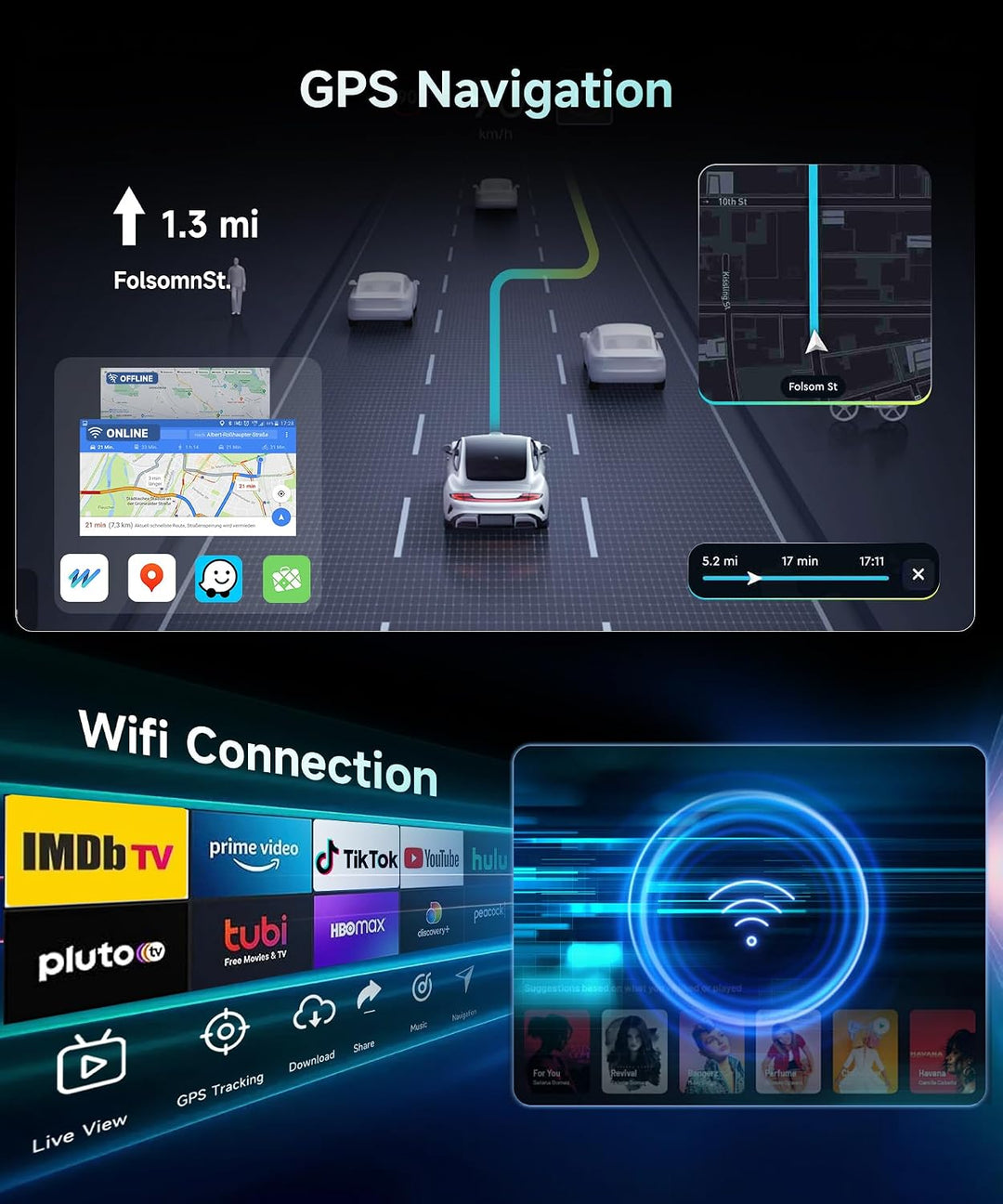 4G+64G Rimoody Android Autoradio für Peugeot 407 2004-2011 9 Zoll HD Stereo Auto 407 mit Wireless Ca