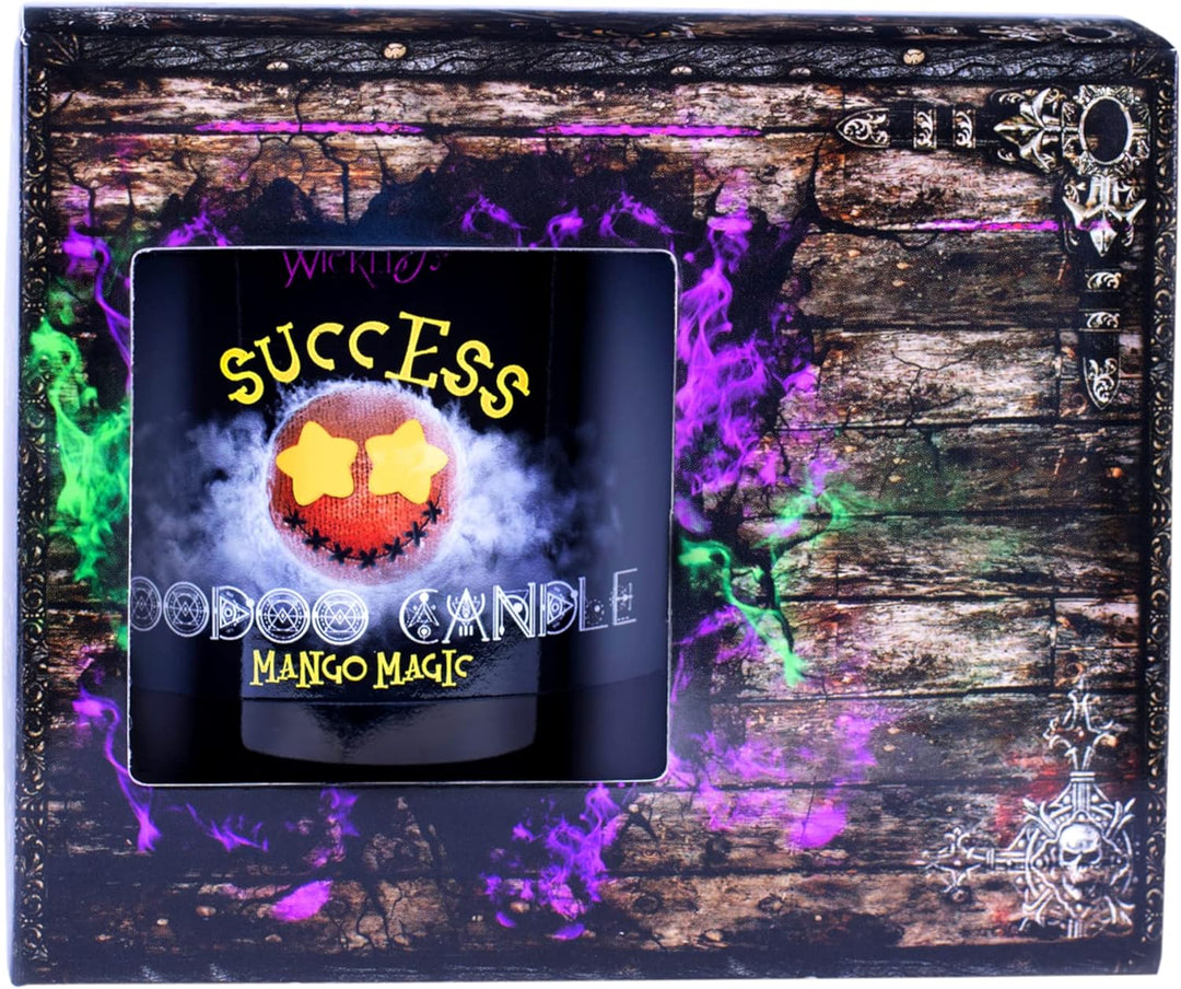 Naturally Wicked Voodoo Erfolgs Kerze | Inklusive Voodoo-Puppe und Kristallstab | Vegane Kristallzau