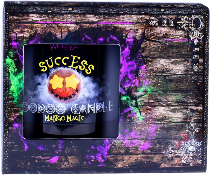 Naturally Wicked Voodoo Erfolgs Kerze | Inklusive Voodoo-Puppe und Kristallstab | Vegane Kristallzau