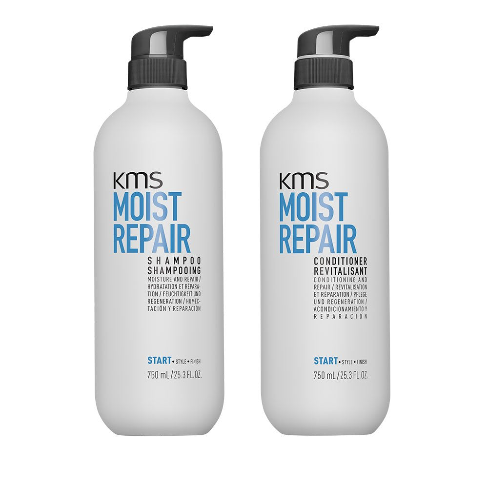 KMS Moist Repair - Shampoo und Conditioner, für trockenes Haar, 750 ml Reparierende Feuchtigkeitspfl