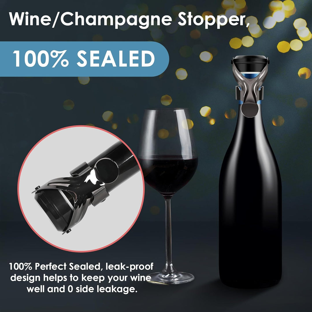 Gimars Weinflaschenverschluss 6 Stück, Weinstopfen für Sekt, Champagner, Rotwein, Universalverschlus