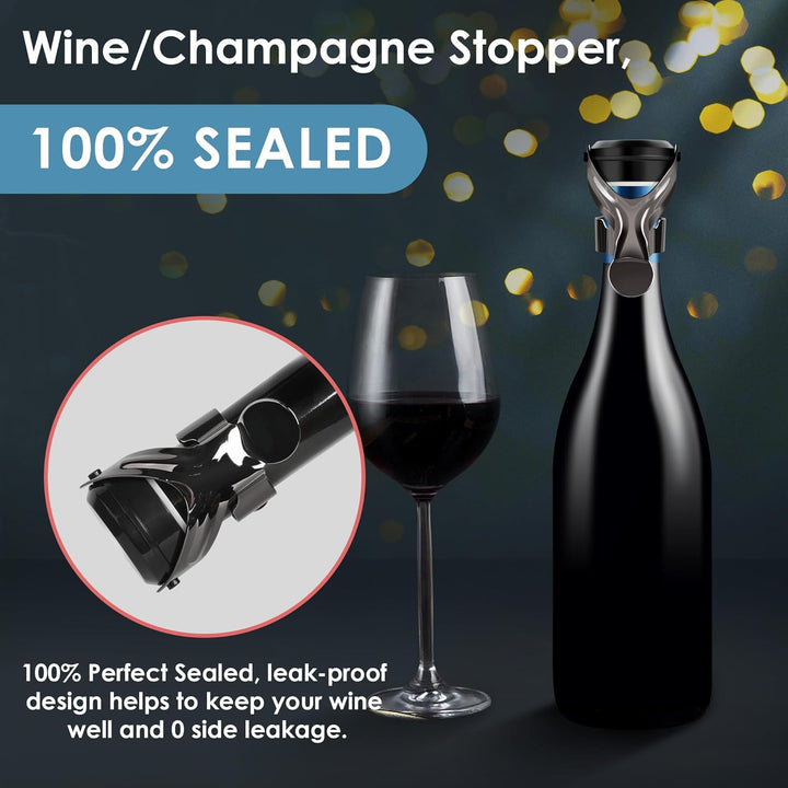 Gimars Weinflaschenverschluss 6 Stück, Weinstopfen für Sekt, Champagner, Rotwein, Universalverschlus